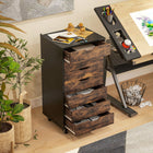 Vinsetto Mobile Letter/A4 Filing Cabinet with Drawers - Rustic Brown-Assembly is required