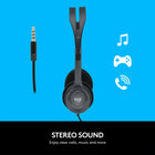 Logitech H111 Over-The-Head Stereo Headset - Black-A reliable headset for daily tasks including video calls with family or colleagues