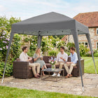 Outsunny 8 ft W x 8 ft L Pop Up Canopy Foldable Outdoor Canopy Tent with Carrying Bag - Grey-Easy to fold and unfold with a pop-up design