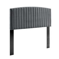Modway Rebecca Performance Velvet Twin Headboard - Charcoal-Glam Deco Headboard