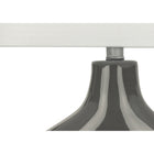 Monarch Specialties 25" H Contemporary Table Lamp - Dark Grey Ceramic / Ivory / Cream Shade-Made with quality materials, this fashionable table lamp is backed by a 2 year limited warranty against any defects for your confidence