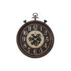 Monarch Specialties Clocks 24" Round Wall Clock - Brown Traditional-This industrial inspired, 24" round pocket watch style wall clock with a unique gear mechanism design, instantly upgrades a traditional home decor