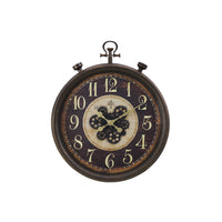 Monarch Specialties Clocks 24" Round Wall Clock - Brown Traditional-This industrial inspired, 24" round pocket watch style wall clock with a unique gear mechanism design, instantly upgrades a traditional home decor