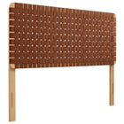 Modway Sparta Weave Vegan Leather Queen Headboard - Natural Brown-Queen Size Headboard Only