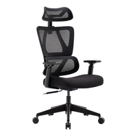 TygerClaw Premium Ergonomic High Back Mesh Chair -Sleek design and superior comfort, featuring a breathable mesh back, fabric seat, and a striking black frame.