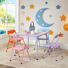 Homy Casa Kid's 5-Piece Table & Chairs Set-Durable & Sturdy Construction - Made with a strong steel frame and anti-slip feet, ensuring stability and long-lasting durability for daily use.