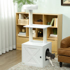 PawHut Cat Tree Litter Box Enclosure with Tower Scratching Posts-Furniture-style design harmonizes with home decor 