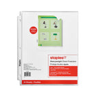 Staples Clear Heavyweight Sheet Protectors - 25 Pack-Protects presentation materials and provides a polished, professional appearance