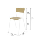 Ceha Canada Ruby Multipurpose Stackable Chair - White/Beech-Powder-Coated Base: Available in 2 frame options —white or black—to suit any decor