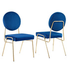 Modway Craft Performance Velvet Dining Side Chairs - Gold/Navy - 2 Pack-8