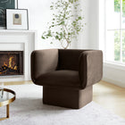 Modway Tate Performance Velvet Accent Chair - Chocolate Brown-Dense Foam Padding