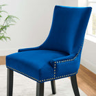 Modway Marquis Performance Velvet Dining Chairs - Navy - 2 Pack-Studded Nailhead Trim