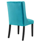 Modway Baronet Performance Velvet Dining Chairs - Blue - 2 Pack-Assembly Required