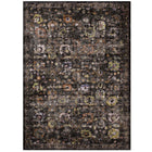 Modway Minu Distressed Floral Lattice Area Rug - 4 ft W x 6 ft L - Black Yellow/Orange-Distressed Floral Lattice Area Rug