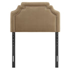 Modway Magnolia Stain-Resistant Performance Velvet Twin Size Headboard - Taupe/Almond-Adjustable Mounting Positions