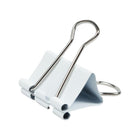 JAM Paper Colourful Binder Clips - Medium - 1 1/4" - White - 15 Pack-Quantity: 15 Clips per Pack | Durable and Reusable
