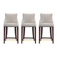 Manhattan Comfort Shubert 22.64" Modern Leatherette Upholstered Counter Stool - Light Grey - 3 Pack-Modern Counter Stool with Backseat Perfect for Counter and Kitchen Use. Set of 3