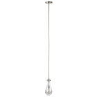 Hudson&Canal Twyla 5" Wide Pendant with Glass Shade - Brushed Nickel/Clear-Rated for one 4W type T or B LED bulb with E12 (small) base, Bulb not included