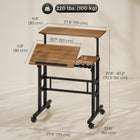HOMCOM 27.6" Stand Up Desk with Tilting Desktop - Brown-A blocking plate prevents books or other items from sliding off
