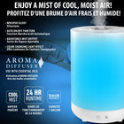 Bell+Howell Top Fill Colour Changing 1 gal Humidifier - White -The Bell+Howell top fill humidifier has 3 interchangeable modes- Low, Medium, and High- Allowing you to choose a custom moisture balance to your preference and increasing humidity in your home by up to 30-50%