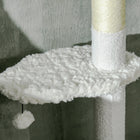 PawHut 88.5" - 100.5" Floor-To-Ceiling Cat Tree with Scratching Posts - White-Colour: White 