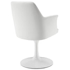 Modway Lippa Swivel Dining Vegan Leather Armchair - White White-Assembly Required