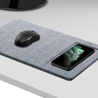 General Supply Goods + Co Fabric/Suede Qi Charging Mouse Pad - Grey Herringbone-Product Standard: Qi Standard