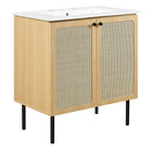 Modway Chaucer 30" Bathroom Vanity - Oak/White-MDF and Particleboard