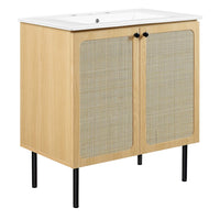 Modway Chaucer 30" Bathroom Vanity - Oak/White-MDF and Particleboard