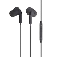 Basic Tech Wired In Earbuds with Volume Control And Mic - Charcoal-Universal