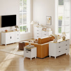 HOMCOM Modern 47.2" L Sideboard Buffet Cabinet with Soft-Close Doors - White-Versatile for kitchen, dining room, entryway, or living space