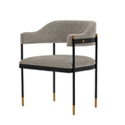 Manhattan Comfort Lia 24.8" Modern Chenille Upholstered Dining Armchair - Stone - Set of 2-10