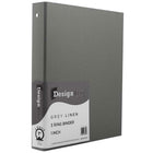 JAM Paper Premium Linen Textured 1" 3-Ring Binder - Grey -English only packaging