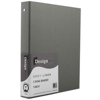 JAM Paper Premium Linen Textured 1" 3-Ring Binder - Grey -English only packaging