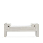 Manhattan Comfort Concord 59" Modern Chenille Upholstered Bench - Ivory-Modern Glam Bench for Bedroom and Living Room Usage