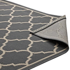 Modway Avena Moroccan Quatrefoil Trellis Indoor/Outdoor Area Rug - 5 ft W x 8 ft L - Grey/Beige-High Density / Machine-Woven