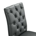 Modway Duchess Button Tufted Vegan Leather Dining Chair - Grey-8