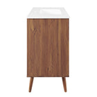 Modway Transmit 36" Bathroom Vanity - Walnut/White-Dual Soft-Close Doors