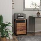 Vinsetto Mobile Letter/A4 Filing Cabinet with Drawers & Hanging Bars - Rustic Brown-Two drawers with adjustable hanging bars to hold A4 or Letter sized files
