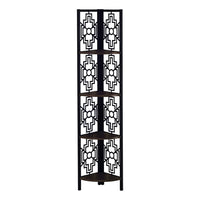 Monarch Specialties 3622 62"H Bookcase - Espresso/Black Metal Corner Etagere-This corner shelf elevates the look of your home with a sleek black metal frame