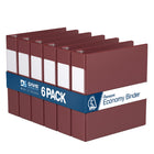 Davis Group Premium Economy Binder - D Ring - 2" - Burgundy - 6 Pack-3 Ring Binder