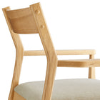 Modway Solara Fabric Wood Dining Armchairs - Natural/Heathered Weave Beige - 2 Pack-10