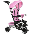 Aosom 6-in-1 Toddler Tricycle with Rotatable Seat - Pink-6 in 1 kids tricycle 