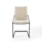 Modway Pitch Upholstered Fabric Dining Armchair - Black/Beige-8