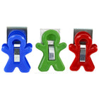 The Pencil Grip Magnet Man Magnetic Clip - Red/Blue/Green - Clamshell - 12 Pack-Holds even heavy items easily and securely