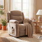 HOMCOM Power Massage Recliner with Quiet Motor - Brown-Three massage modes, intensities and timers personalize comfort for full body relief