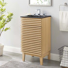 Modway Render 18" Bathroom Vanity - Oak/Black-Soft-Close Door