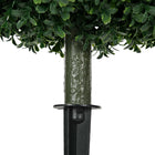 HOMCOM 27.6" Artificial Boxwood Topiary Trees with Ground Stakes - Green - 2 Pack-Material: PE 
