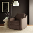 Modway Liora Performance Velvet Armchair - Chocolate-Curved Armrests