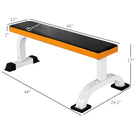 Soozier Multipurpose Workout Weight Bench Flat Barbell Bench Home Gym Utility Board-Reinforced Q195 steel frame 